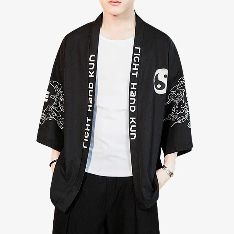 Kimono Veste Homme Noir - Image 2