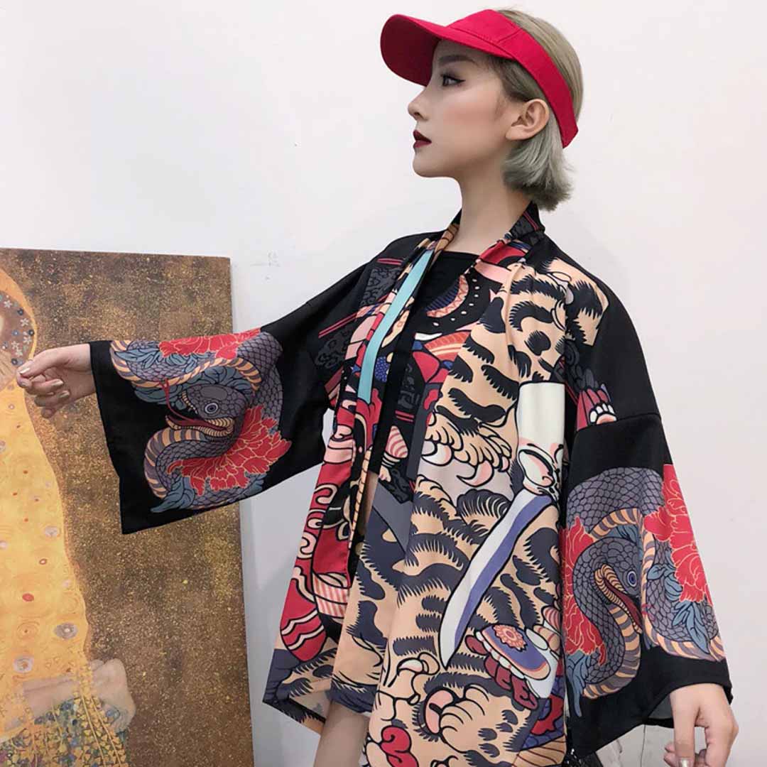 Veste Kimono Courte Femme - Image 4