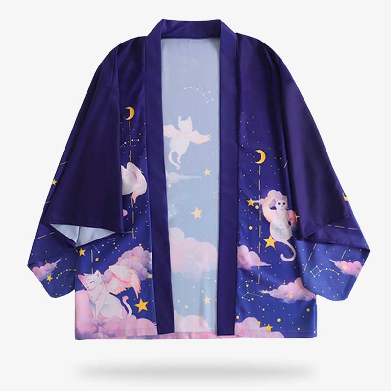 Veste Kimono Femme Bleu - Image 3