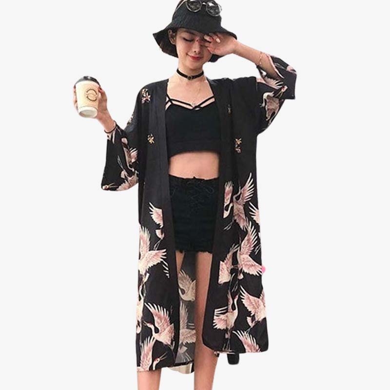Veste Kimono Long Femme